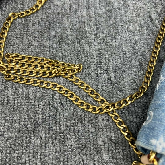 100%  Authentic Louis Vuitton New Wave Blue Monogram Denim Satchel - Picture 14 of 14